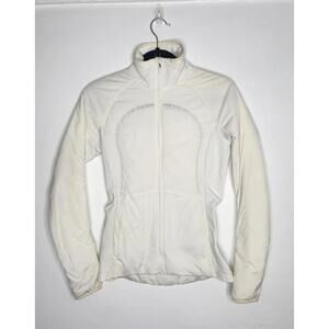 Lululemon Jacket Womens White Full Zip Reflective Running Athletic Track